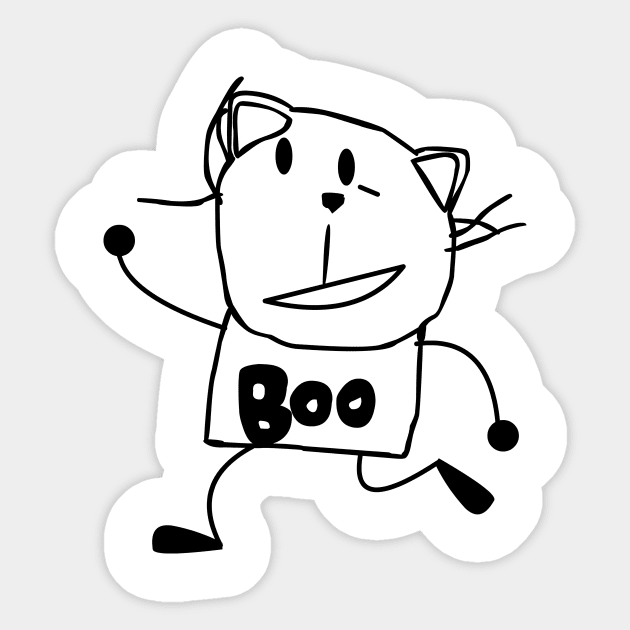 Bad Dream Cat (White) Sticker by Baddy's Shop